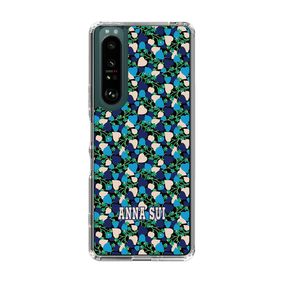 スリムプロテクションケース［ ANNA SUI - HEARTS VINE - BLUE ］
