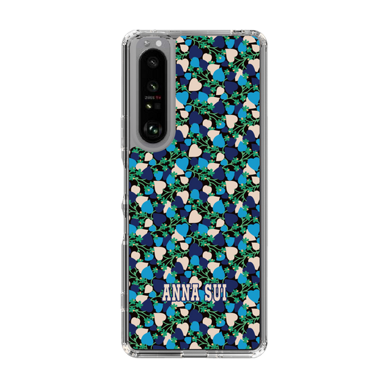 スリムプロテクションケース［ ANNA SUI - HEARTS VINE - BLUE ］
