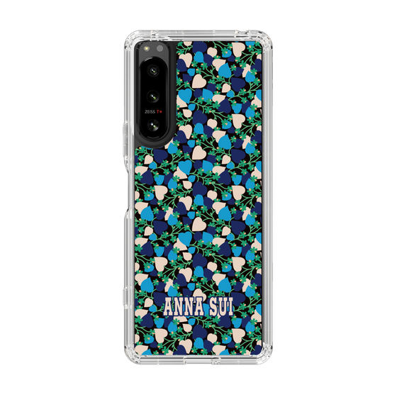 スリムプロテクションケース［ ANNA SUI - HEARTS VINE - BLUE ］