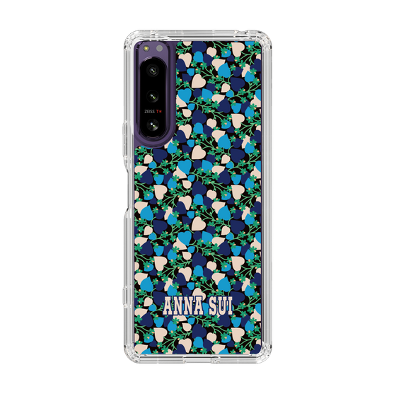 スリムプロテクションケース［ ANNA SUI - HEARTS VINE - BLUE ］