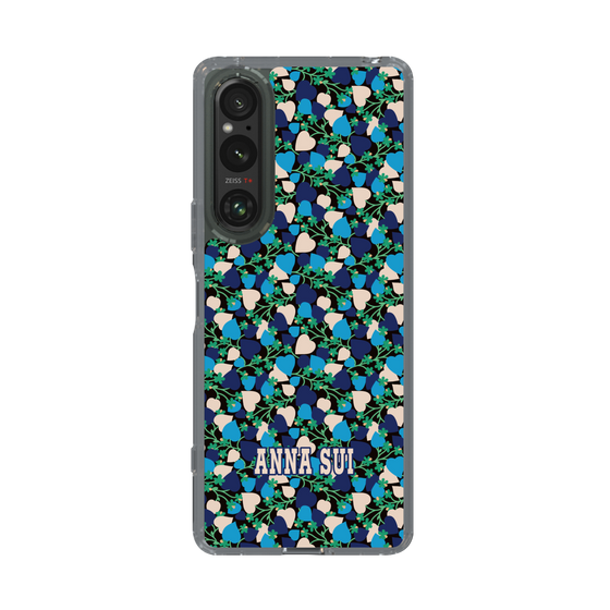 スリムプロテクションケース［ ANNA SUI - HEARTS VINE - BLUE ］