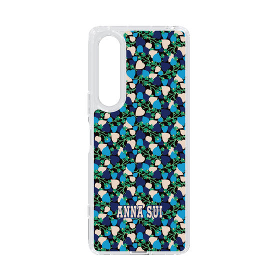 スリムプロテクションケース［ ANNA SUI - HEARTS VINE - BLUE ］