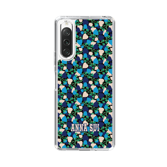 スリムプロテクションケース［ ANNA SUI - HEARTS VINE - BLUE ］