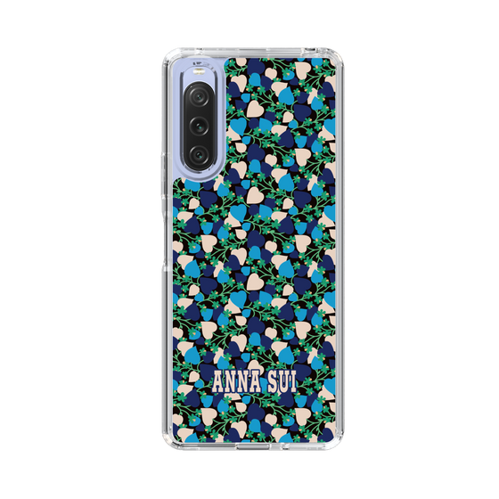 スリムプロテクションケース［ ANNA SUI - HEARTS VINE - BLUE ］