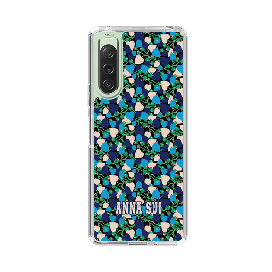 スリムプロテクションケース［ ANNA SUI - HEARTS VINE - BLUE ］