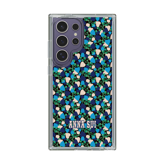 スリムプロテクションケース［ ANNA SUI - HEARTS VINE - BLUE ］