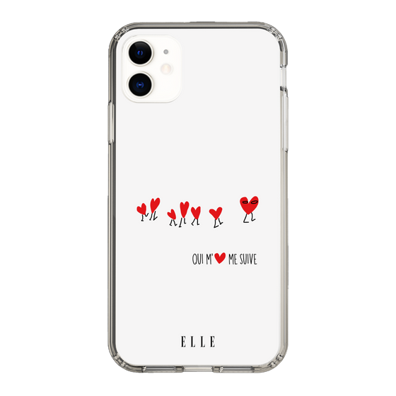 スリムプロテクションケース［ ELLE - Let who love me follow me - ホワイト ］