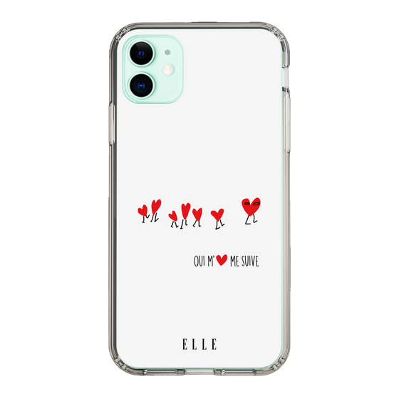 スリムプロテクションケース［ ELLE - Let who love me follow me - ホワイト ］