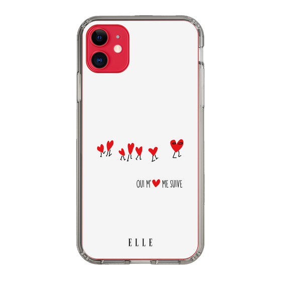 スリムプロテクションケース［ ELLE - Let who love me follow me - ホワイト ］