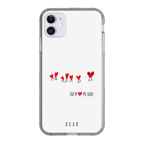 スリムプロテクションケース［ ELLE - Let who love me follow me - ホワイト ］
