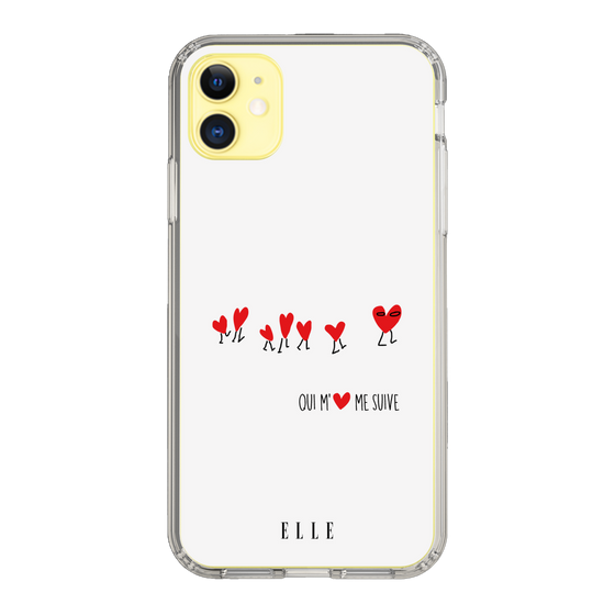 スリムプロテクションケース［ ELLE - Let who love me follow me - ホワイト ］