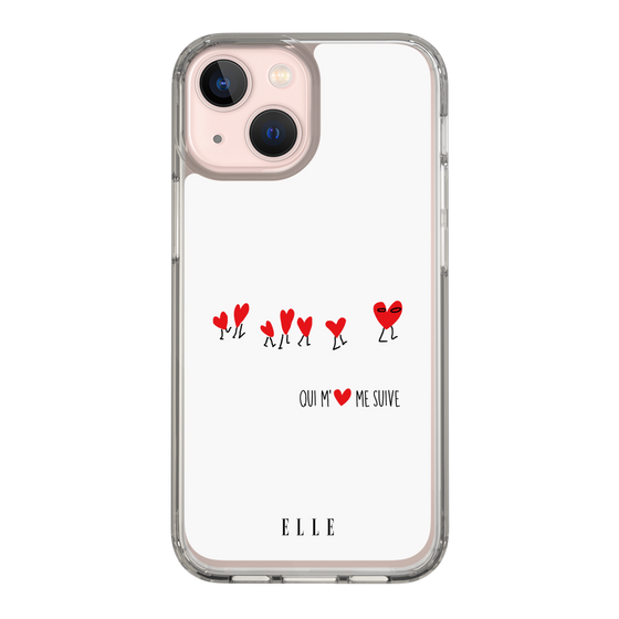 スリムプロテクションケース［ ELLE - Let who love me follow me - ホワイト ］