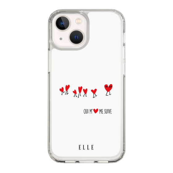 スリムプロテクションケース［ ELLE - Let who love me follow me - ホワイト ］