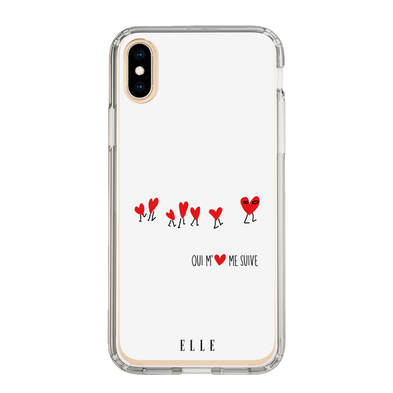 スリムプロテクションケース［ ELLE - Let who love me follow me - ホワイト ］