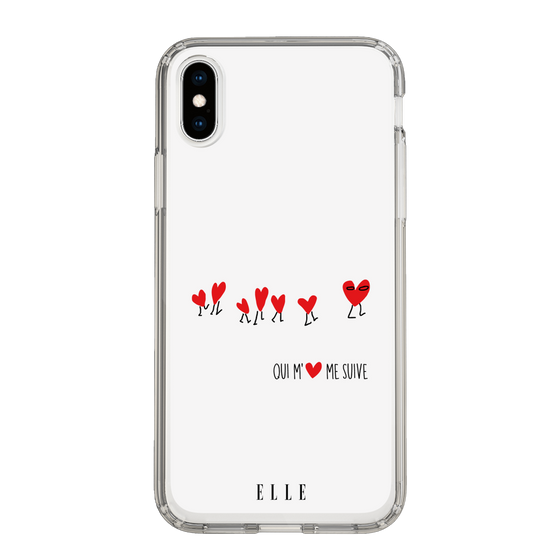 スリムプロテクションケース［ ELLE - Let who love me follow me - ホワイト ］