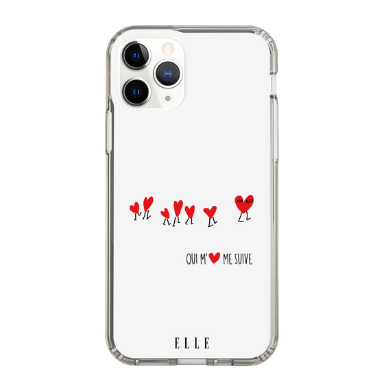 スリムプロテクションケース［ ELLE - Let who love me follow me - ホワイト ］