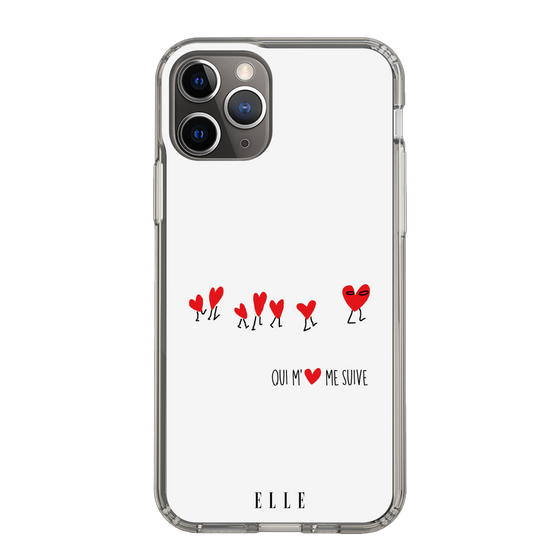 スリムプロテクションケース［ ELLE - Let who love me follow me - ホワイト ］