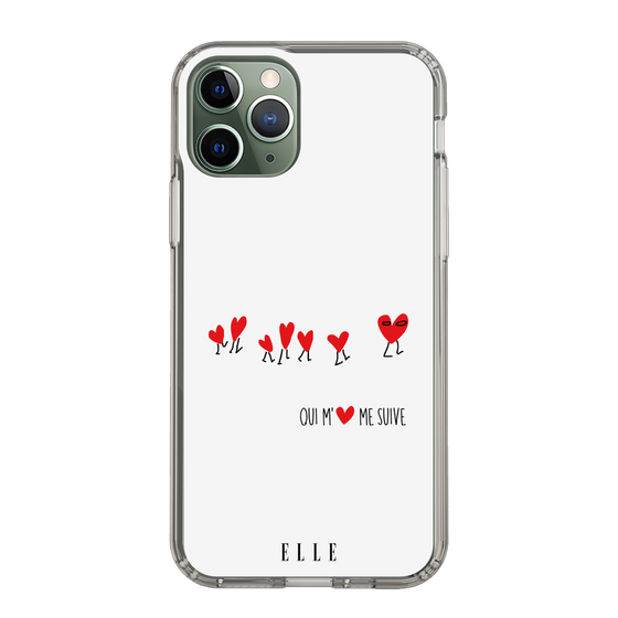 スリムプロテクションケース［ ELLE - Let who love me follow me - ホワイト ］