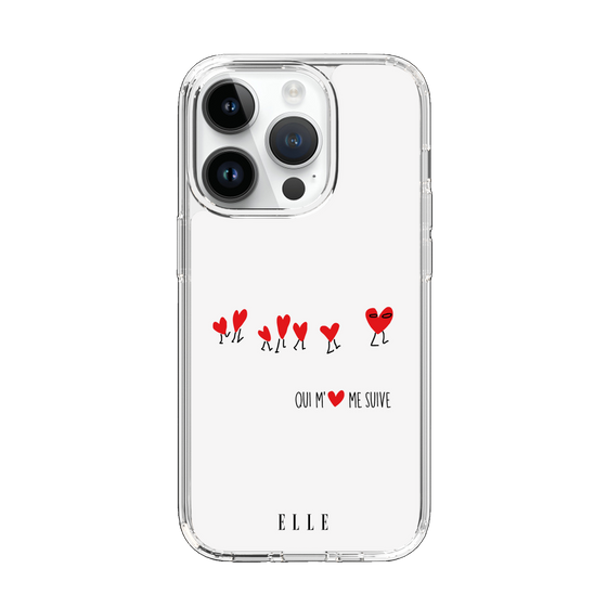 スリムプロテクションケース［ ELLE - Let who love me follow me - ホワイト ］