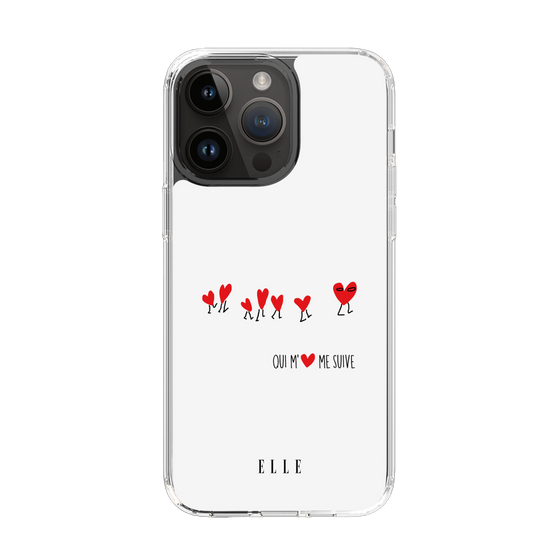 スリムプロテクションケース［ ELLE - Let who love me follow me - ホワイト ］