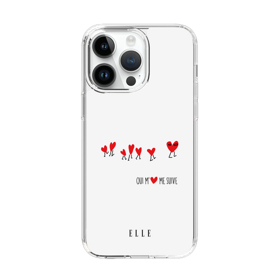 スリムプロテクションケース［ ELLE - Let who love me follow me - ホワイト ］
