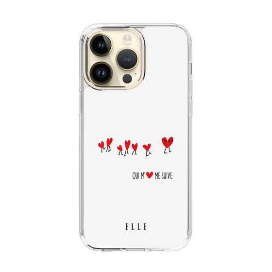 スリムプロテクションケース［ ELLE - Let who love me follow me - ホワイト ］