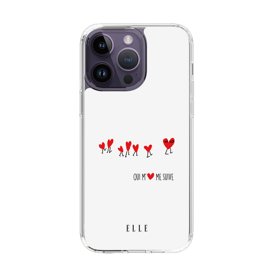 スリムプロテクションケース［ ELLE - Let who love me follow me - ホワイト ］