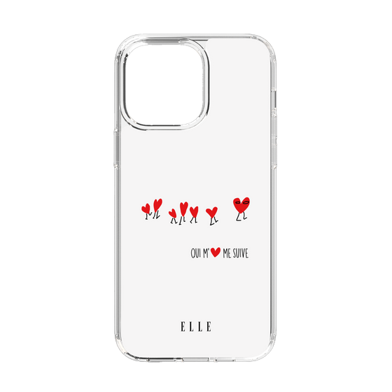 スリムプロテクションケース［ ELLE - Let who love me follow me - ホワイト ］