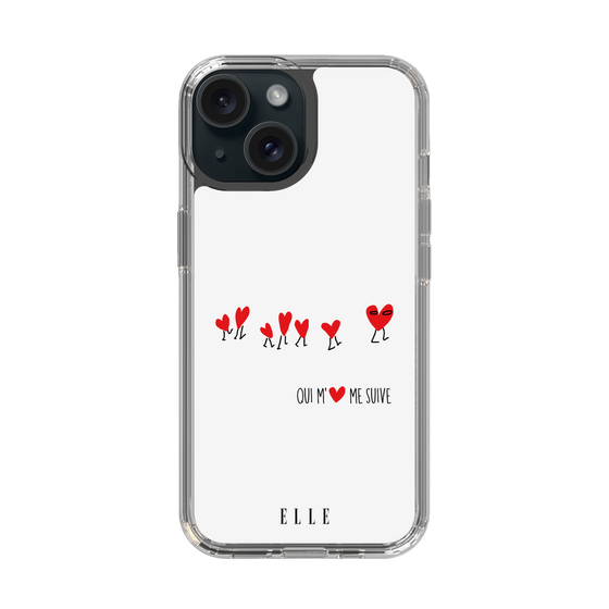 スリムプロテクションケース［ ELLE - Let who love me follow me - ホワイト ］