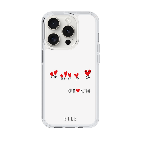スリムプロテクションケース［ ELLE - Let who love me follow me - ホワイト ］