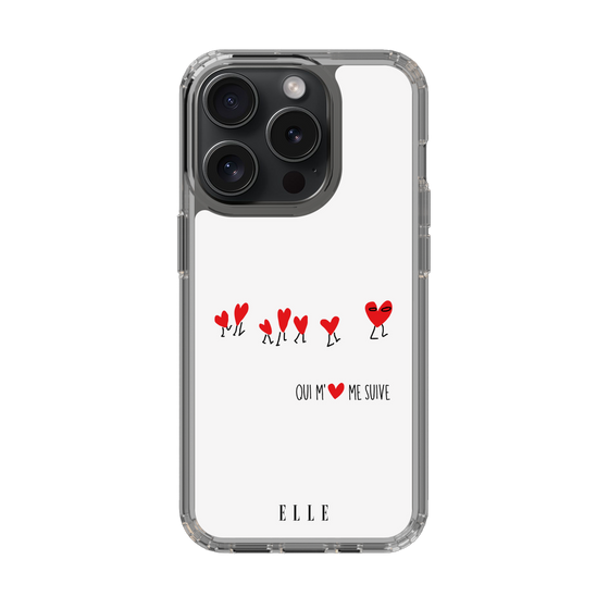 スリムプロテクションケース［ ELLE - Let who love me follow me - ホワイト ］