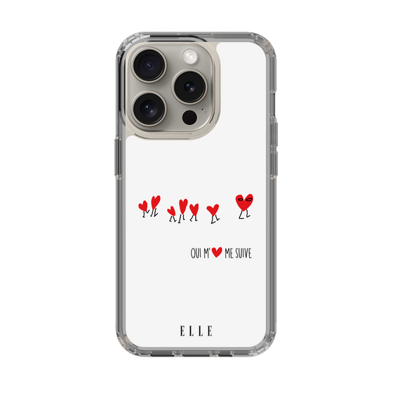 スリムプロテクションケース［ ELLE - Let who love me follow me - ホワイト ］