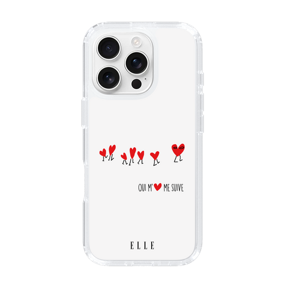 スリムプロテクションケース［ ELLE - Let who love me follow me - ホワイト ］