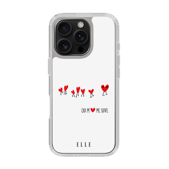 スリムプロテクションケース［ ELLE - Let who love me follow me - ホワイト ］