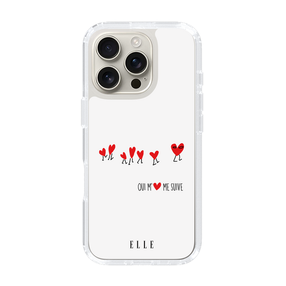 スリムプロテクションケース［ ELLE - Let who love me follow me - ホワイト ］