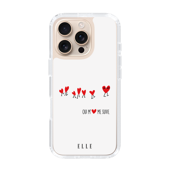 スリムプロテクションケース［ ELLE - Let who love me follow me - ホワイト ］