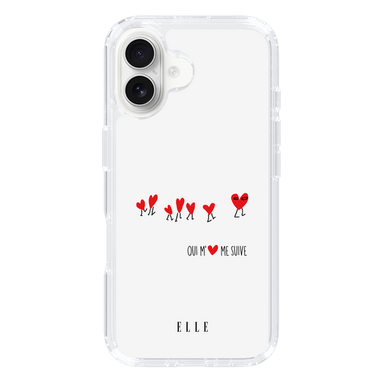 スリムプロテクションケース［ ELLE - Let who love me follow me - ホワイト ］