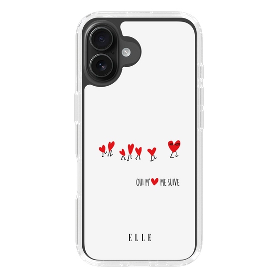 スリムプロテクションケース［ ELLE - Let who love me follow me - ホワイト ］