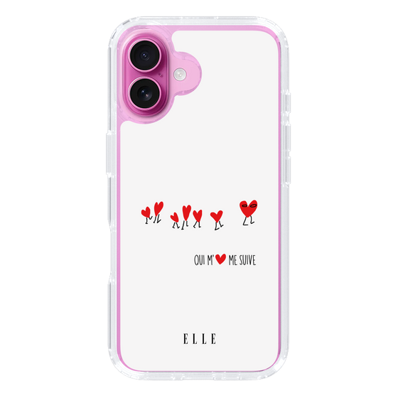 スリムプロテクションケース［ ELLE - Let who love me follow me - ホワイト ］
