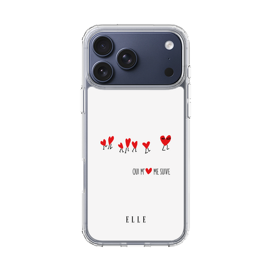 スリムプロテクションケース［ ELLE - Let who love me follow me - ホワイト ］