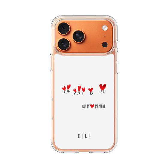 スリムプロテクションケース［ ELLE - Let who love me follow me - ホワイト ］