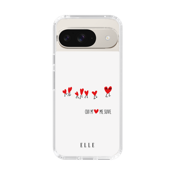 スリムプロテクションケース［ ELLE - Let who love me follow me - ホワイト ］