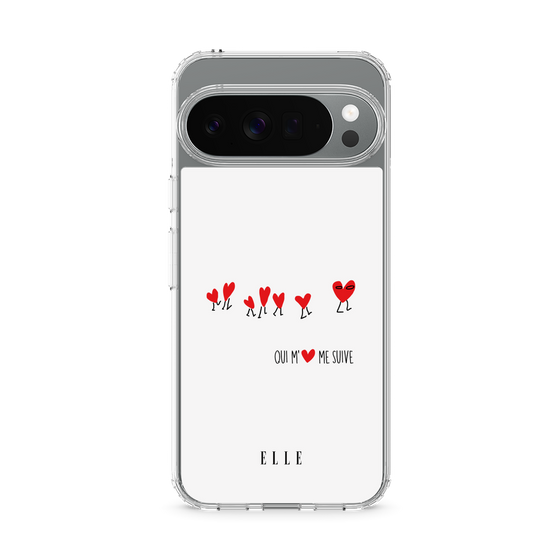 スリムプロテクションケース［ ELLE - Let who love me follow me - ホワイト ］