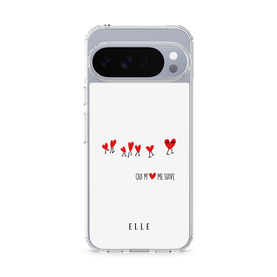スリムプロテクションケース［ ELLE - Let who love me follow me - ホワイト ］