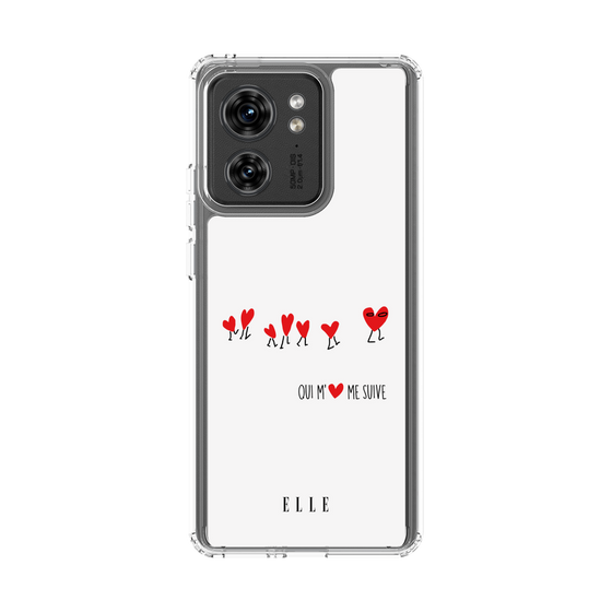 スリムプロテクションケース［ ELLE - Let who love me follow me - ホワイト ］