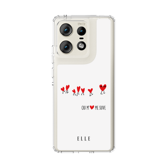 スリムプロテクションケース［ ELLE - Let who love me follow me - ホワイト ］