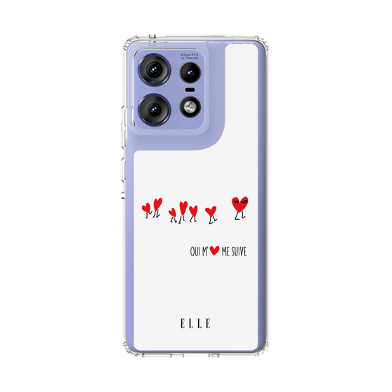 スリムプロテクションケース［ ELLE - Let who love me follow me - ホワイト ］