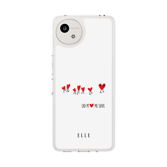 スリムプロテクションケース［ ELLE - Let who love me follow me - ホワイト ］