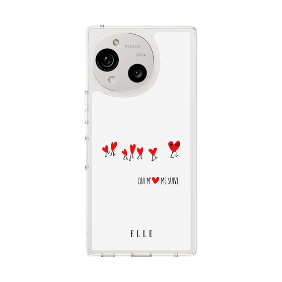 スリムプロテクションケース［ ELLE - Let who love me follow me - ホワイト ］
