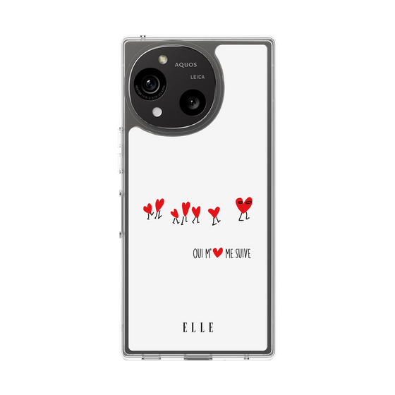 スリムプロテクションケース［ ELLE - Let who love me follow me - ホワイト ］